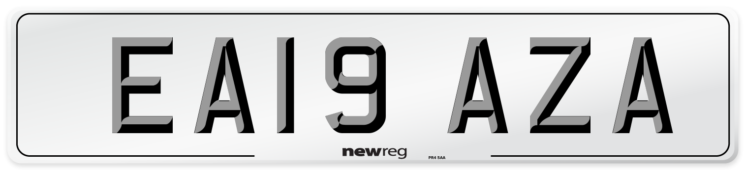 EA19 AZA Number Plate from New Reg